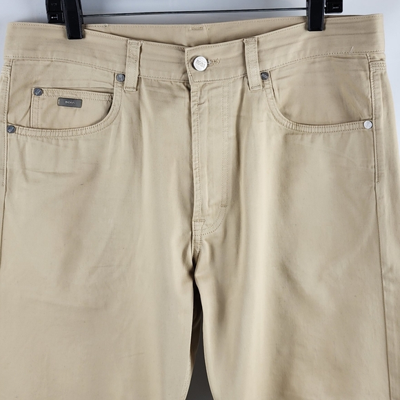 Hugo Boss Alabama Lightweight 5-Pocket Chino Style Casual Pants Biege/Tan 36x30 - Picture 2 of 13